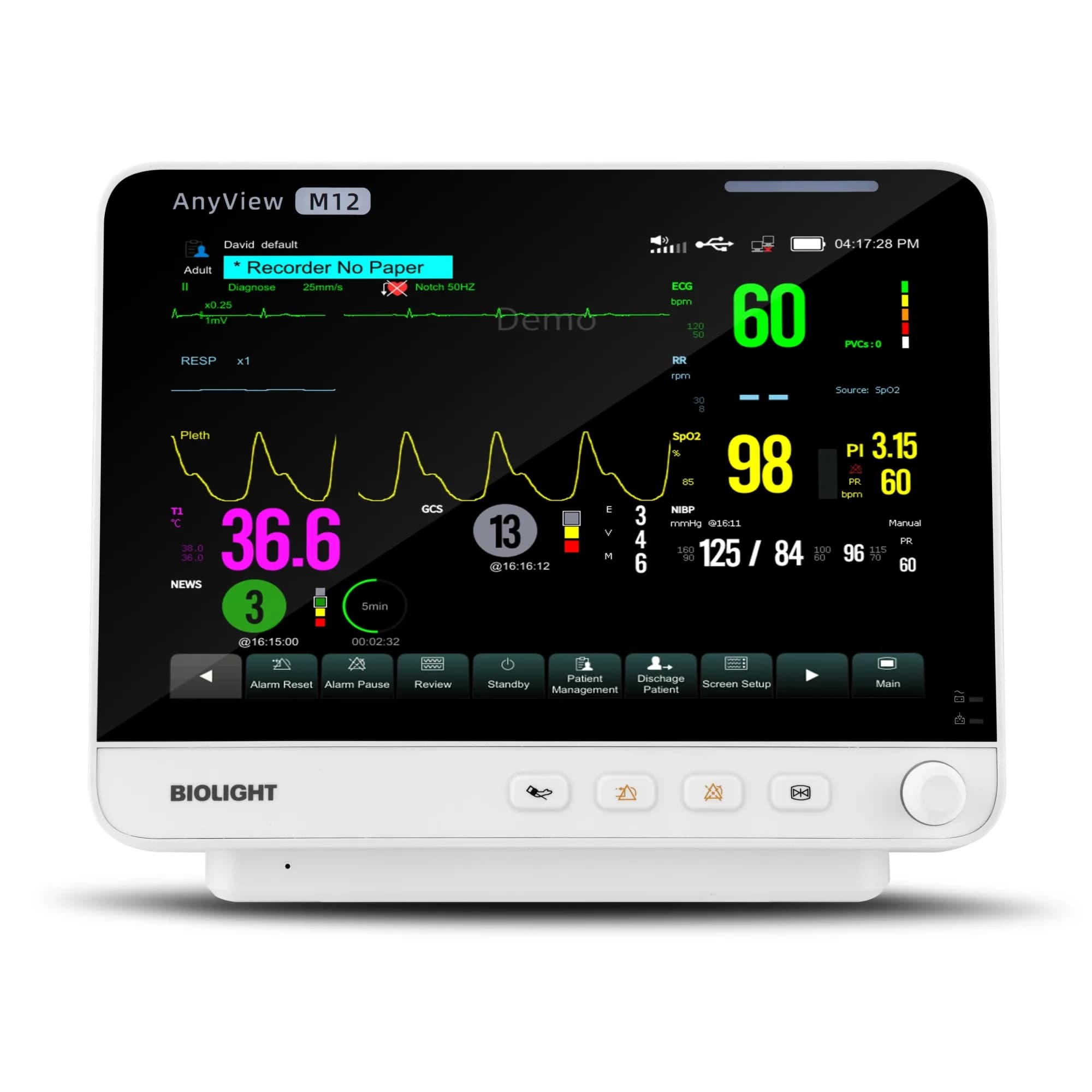 Монитор пациента Biolight AnyView P15 ( Masimo Rainbow SET )